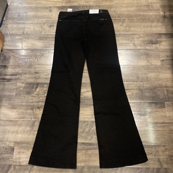 7 for all mankind the slim trouser Dojo bootcut flare jeans black size 28 - Picture 6 of 11
